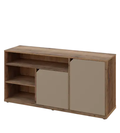 KU2-15DN3 P skříňka nízká 2-dveřová, nika, 740x1522x400, provedení pravé, dub halifax cínový/latte